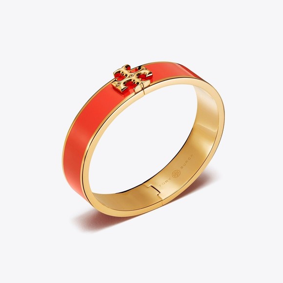 Tory Burch Kira Enamel Bracelet Poppy Red  Org $148 NWT - Picture 1 of 6